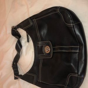 Authentic Black Leather Coach Bag